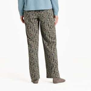 Life is Good. Women's Cardinal Winter Snuggle Up Sleep Pant, Moss Green