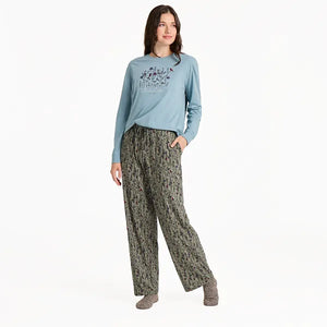 Life is Good. Women's Cardinal Winter Snuggle Up Sleep Pant, Moss Green