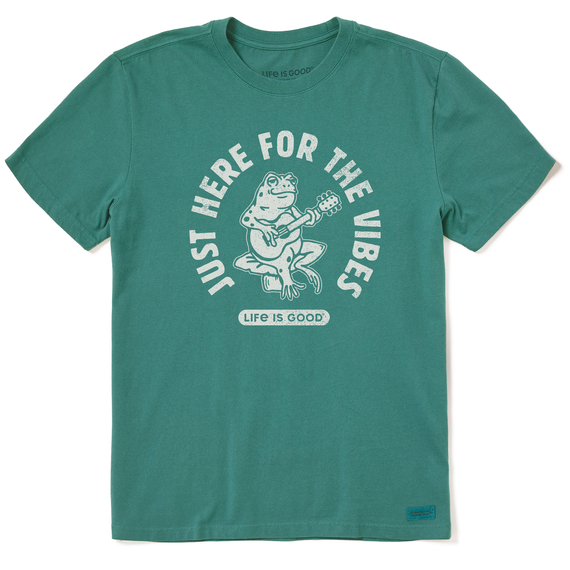 Life is Good. Men's Matchbook Here for The Vibes SS Crusher Tee, Spruce Green