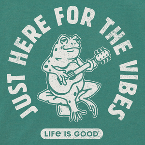 Life is Good. Men's Matchbook Here for The Vibes SS Crusher Tee, Spruce Green