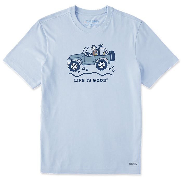 Life is Good. Men's Jake Offroad ATV Short Sleeve Crusher Tee, Glacier Blue