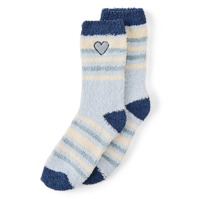 Life is Good. Mini Heart Snuggle Sock, Glacier Blue