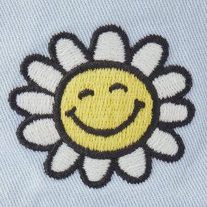 Life is Good. Unisex Happy Smile Daisy Bucket Hat, Glacier Blue
