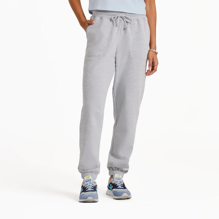 Life is Good Women's Solid Good Vibes Simply True Fleece Jogger, Heather Gray
