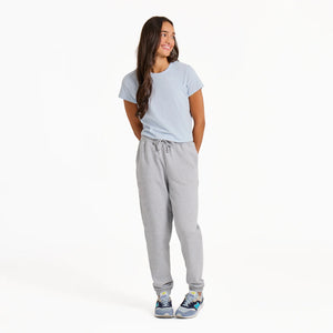 Life is Good Women's Solid Good Vibes Simply True Fleece Jogger, Heather Gray