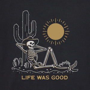 Life is Good. Men's Life was Good Cowboy Skull Short Sleeve Crusher Tee, Faded Black