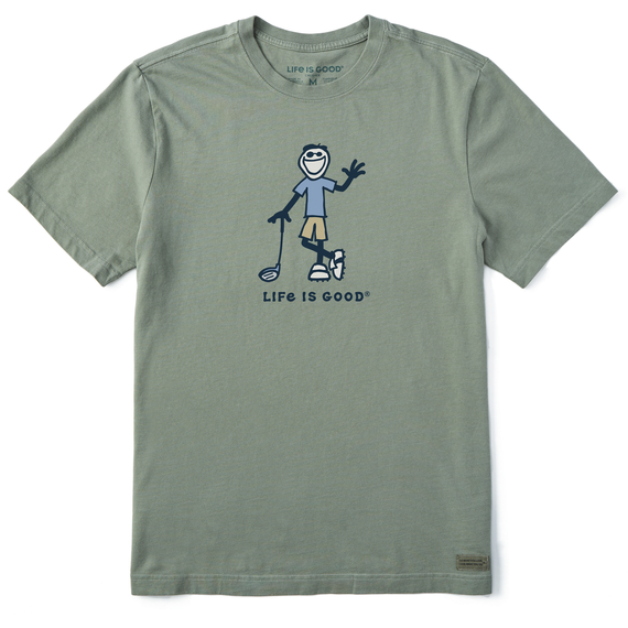 Life is Good. Men's Jake Golfer SS Crusher-LITE Tee, Moss Green