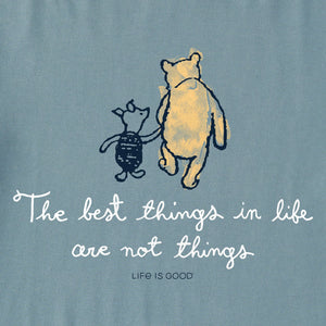 Life is Good. Women's Winnie Best Things Short Sleeve Crusher Tee, Smoky Blue