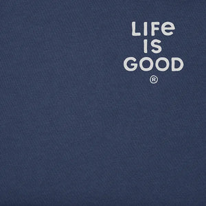 Life is Good. Men's Home of the Brave Raggedy Flag Crusher Tee, Darkest Blue
