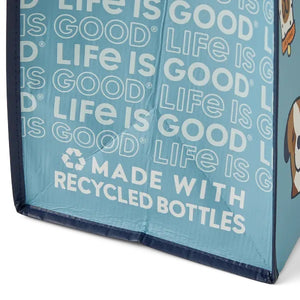 Life is Good. Plenty of Pups Large Good Tote Bag, Smoky Blue