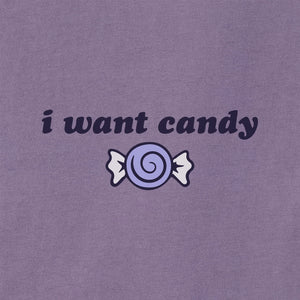 Life is Good. Women's I Want Candy Long Sleeve Crusher Boxy Tee, Dusk Purple