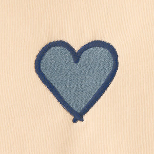 Life is Good. Women's Embroidered Heart Crusher Tee, Putty White