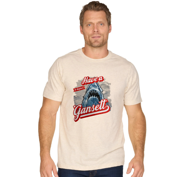 Narragansett Beer. Have a 'Gansett Shark Tee in Oatmeal