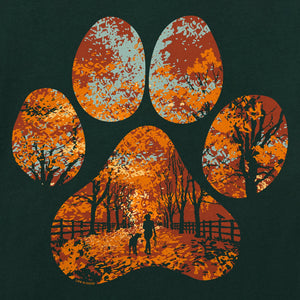 Life is Good. Women's Autumn Dog Walk Long Sleeve Crusher Tee, Treeline Green