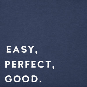 Life is Good. Men's Life Isn't Easy Message Short Sleeve Crusher Tee, Darkest Blue
