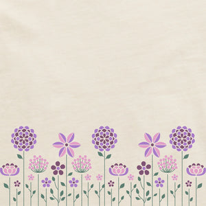 Life is Good. Women's Linear Flower Garden Short Sleeve Crusher Vee, Putty White