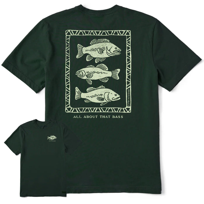 Life is Good. Men's All About That Bass Crusher Tee, Treeline Green