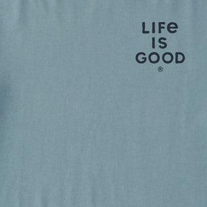 Life is Good. Men's Coastin Seagulls Short Sleeve Crusher Tee, Smoky Blue