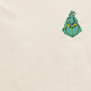 Life is Good. Men's Grinch Mini Face Short Sleeve Crusher Tee, Putty White