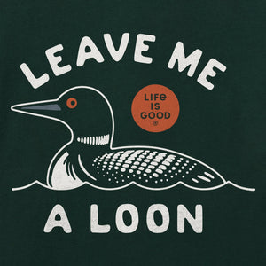 Life is Good. Women's Leave Me a Loon Short Sleeve Crusher Boxy Tee, Treeline Green