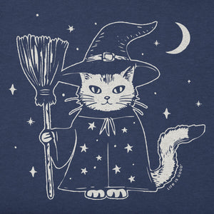 Life is Good. Kids Witch Kitty Short Sleeve Crusher Tee, Darkest Blue