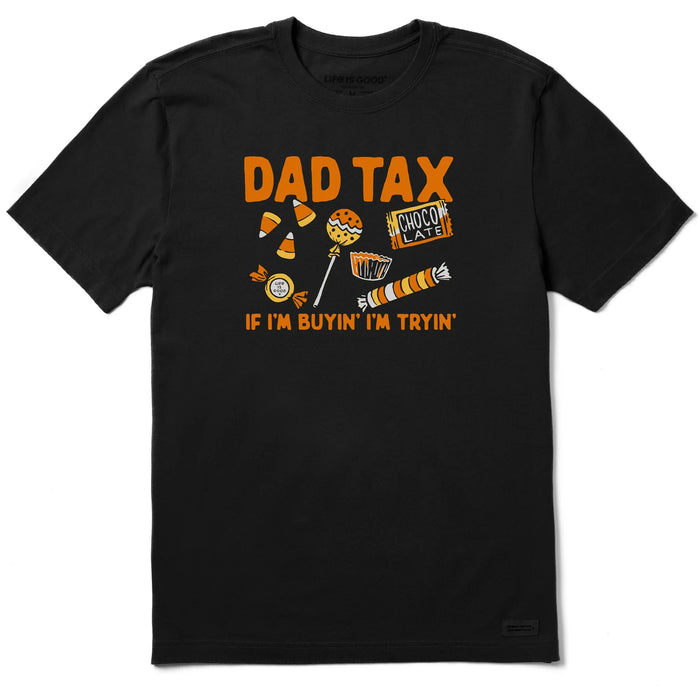 Life is Good. Men's Dad Tax Halloween Short Sleeve Crusher Tee, Faded Black