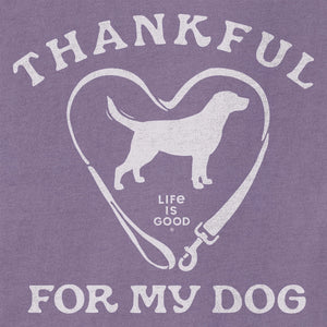 Life is Good. Women's Thankful For My Dog Long Sleeve Crusher Tee, Dusk Purple