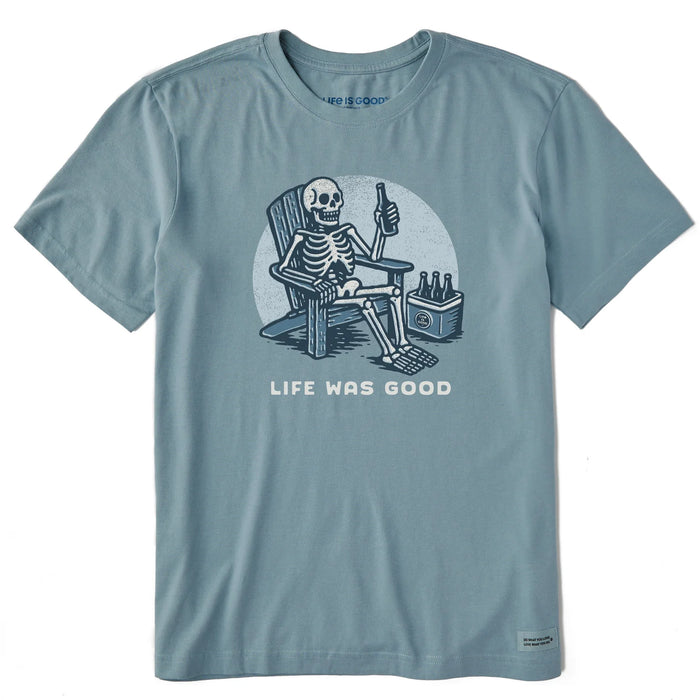 Life is Good. Men's Life Was Good Adirondack Short Sleeve Crusher Tee, Smoky Blue