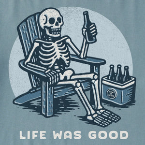 Life is Good. Men's Life Was Good Adirondack Short Sleeve Crusher Tee, Smoky Blue
