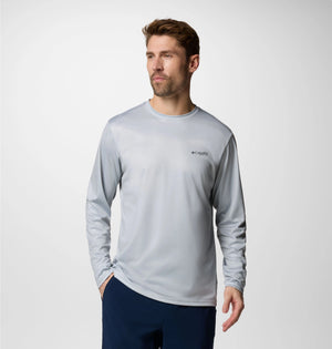 Columbia. Men's Terminal Tackle PFG Fish Flag Long Sleeve Shirt, Cool Grey