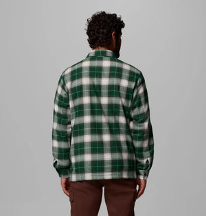 Columbia. Men's Cornell Woods Fleece Lined Shirt Jacket in Rain Forest Lumberjack Tartan