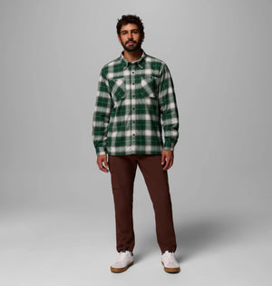 Columbia. Men's Cornell Woods Fleece Lined Shirt Jacket in Rain Forest Lumberjack Tartan