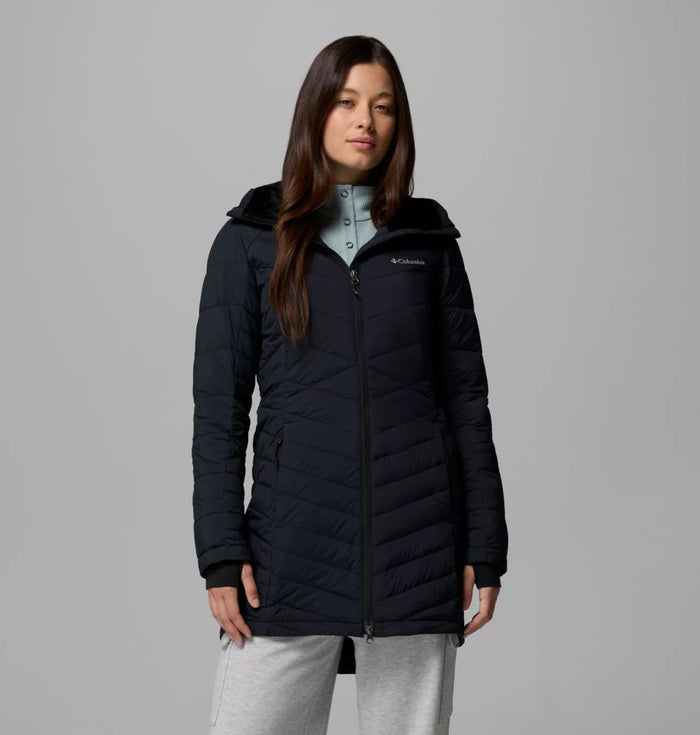 Columbia. Women's Joy Peak II Mid Hooded Jacket in Black