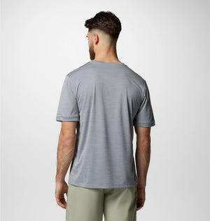 Columbia. Men's Sage Peak Knit Short Sleeve Crew Shirt, Columbia Grey Heather