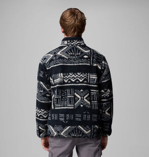 Columbia. Men's Rugged Ridge High Pile Half Zip Jacket in Black Deschutes Days