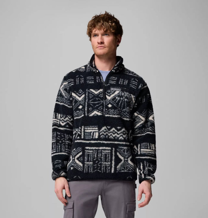 Columbia. Men's Rugged Ridge High Pile Half Zip Jacket in Black Deschutes Days