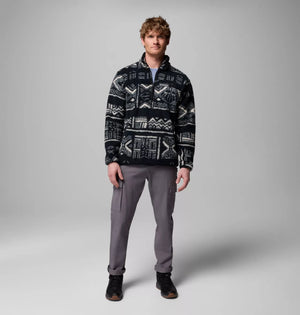 Columbia. Men's Rugged Ridge High Pile Half Zip Jacket in Black Deschutes Days