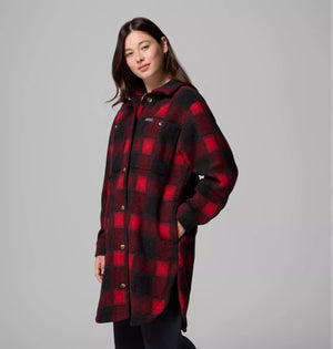 Columbia. Wildest Venture Long Fleece Coat in Mountain Red Blurred Ombre