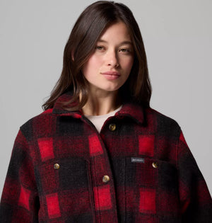 Columbia. Wildest Venture Long Fleece Coat in Mountain Red Blurred Ombre