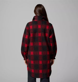 Columbia. Wildest Venture Long Fleece Coat in Mountain Red Blurred Ombre