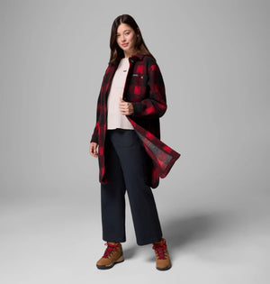 Columbia. Wildest Venture Long Fleece Coat in Mountain Red Blurred Ombre