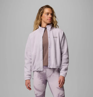 Columbia. Women's Jasper Ridge Pebbled Fleece Full Snap in Lavender Pearl