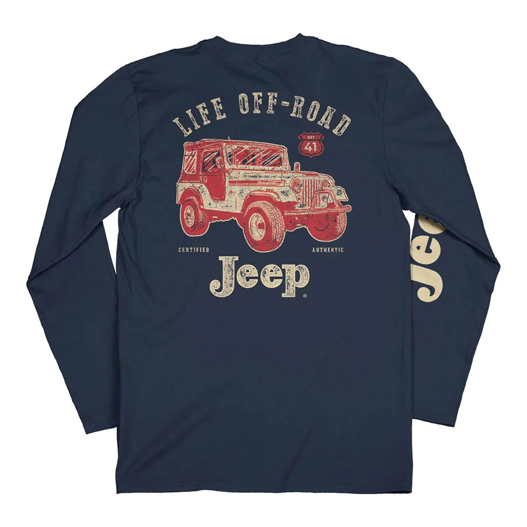 Jeep. Vintage Life Off Road Long Sleeve Shirt Midnight Navy XX Large