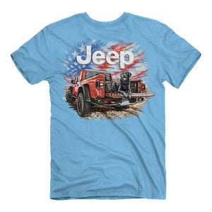 Jeep. Glad Lab Short Sleeve T-Shirt, Baby Blue