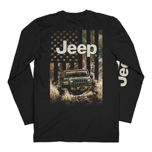 JEEP. Freedom Outdoors Long Sleeve Shirt, Jet Black