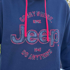 Jeep. Go Anywhere Hoodie, Navy Blue