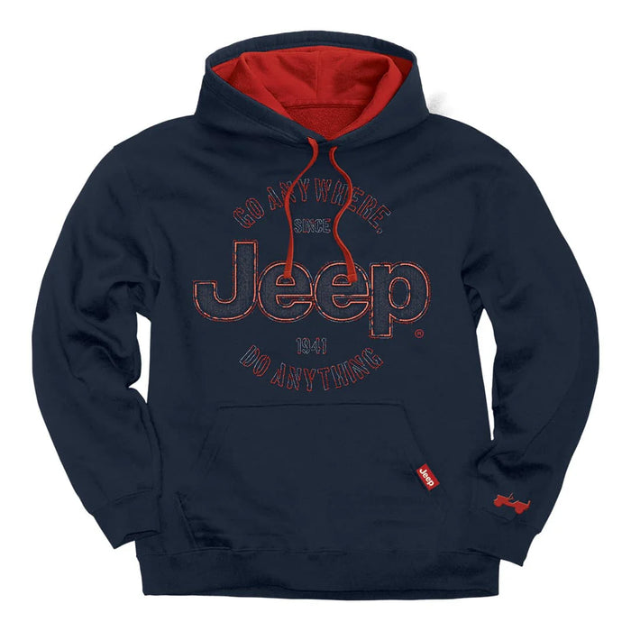 Jeep. Go Anywhere Hoodie, Navy Blue