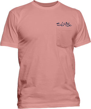 Salt Life. Men's 4 Wheel Fishin' Short Sleeve Tee, Pink Clay