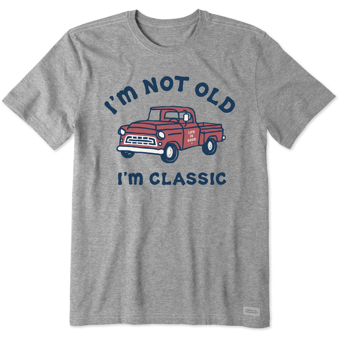 Life is Good. Men's I'm Classic Pickup Short Sleeve Crusher Tee, Heather Gray