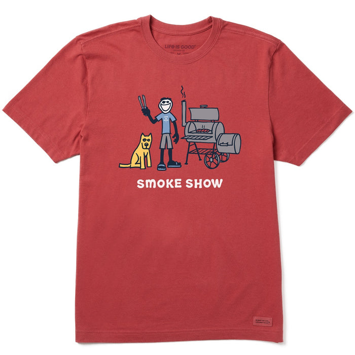 Life is Good. Men's Jake And Rocket SS Crusher-Lite Tee, Faded Red